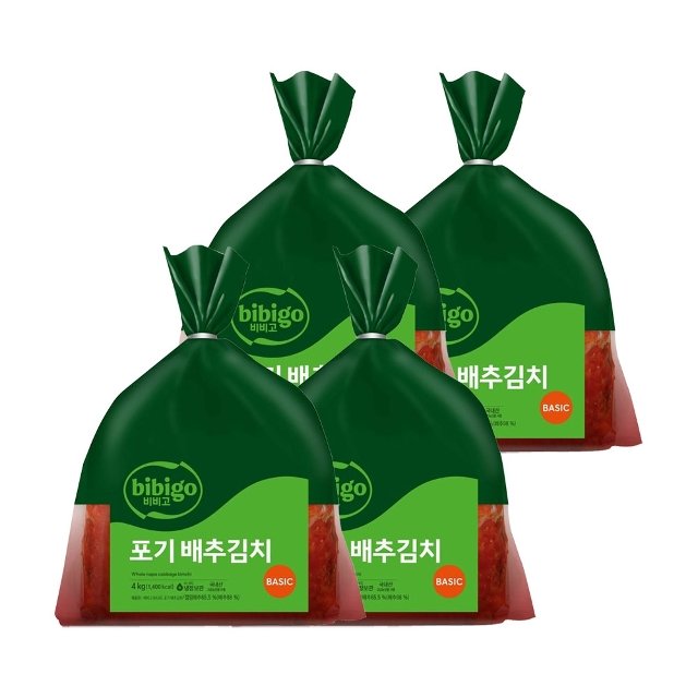 비비고 베이직 포기배추김치 4kg x4개