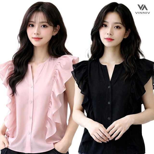 [비니브] 브리아 민소매 블라우스2종
