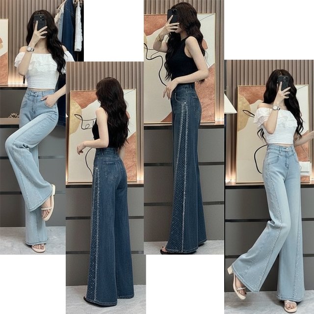 [비니브] 비즈폼 와이드 데님바지