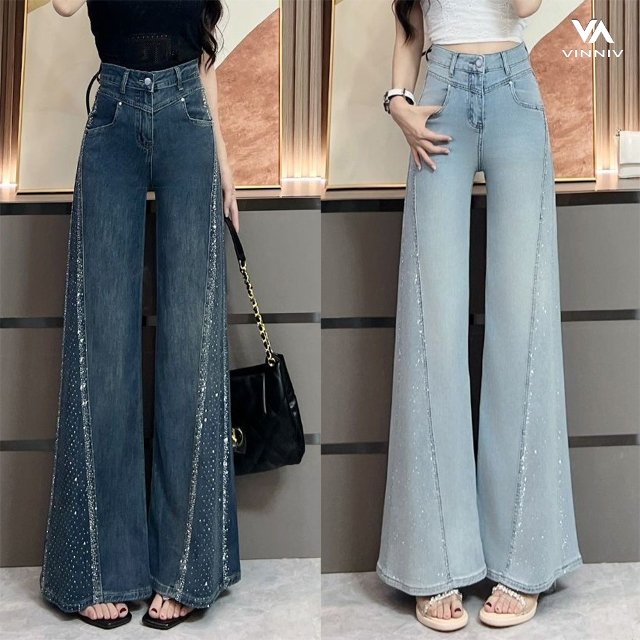 [비니브] 비즈폼 와이드 데님바지