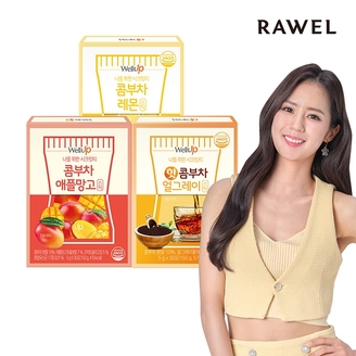 로엘 웰업 콤부차 레몬/애플망고/얼그레이 30포 x 2박스 / 저칼로리 유산균