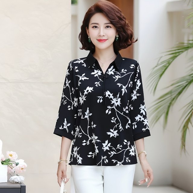 [엘드마마] 춘화 무지카라 블라우스2종