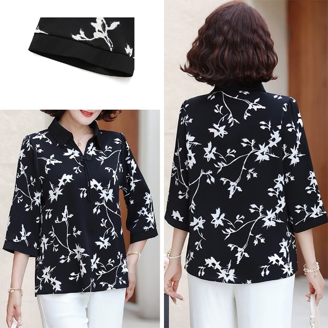 [엘드마마] 춘화 무지카라 블라우스2종