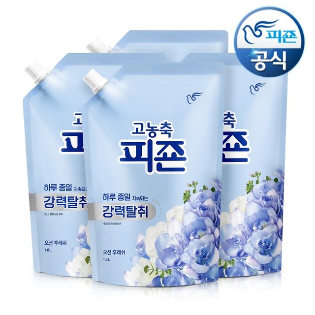 [피죤공식] 피죤 오리지널 섬유유연제 3종향(로맨틱/오션/써니) 1.6Lx4개