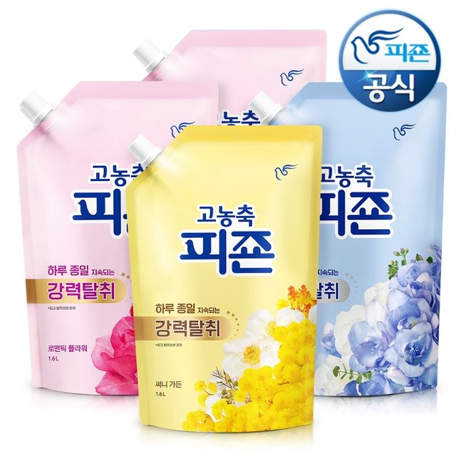 [피죤공식] 피죤 오리지널 섬유유연제 3종향(로맨틱/오션/써니) 1.6Lx4개