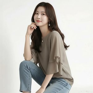 [헬리꽁땡]미루나하늘하늘티블라우스2종