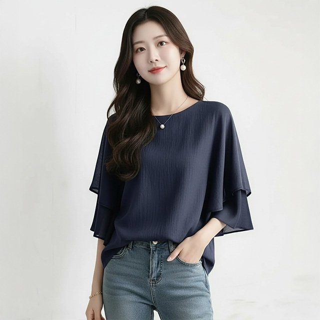 [헬리꽁땡]미루나하늘하늘티블라우스2종