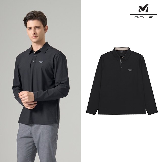 [프리미엄] 밀레골프 26SS 최신상! 기능성 트리코트 긴팔 카라 셔츠 3종, 남성