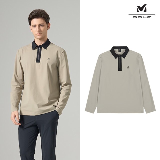 [프리미엄] 밀레골프 26SS 최신상! 기능성 트리코트 긴팔 카라 셔츠 3종, 남성