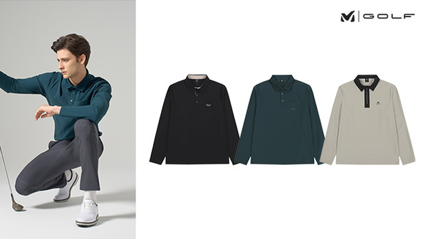 [프리미엄] 밀레골프 26SS 최신상! 기능성 트리코트 긴팔 카라 셔츠 3종, 남성
