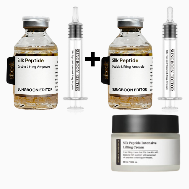(주)나우코스 성분에디터 실크 펩타이드 2중 녹는실 더블 리프팅 앰플 35ml 2개+크림 50ml