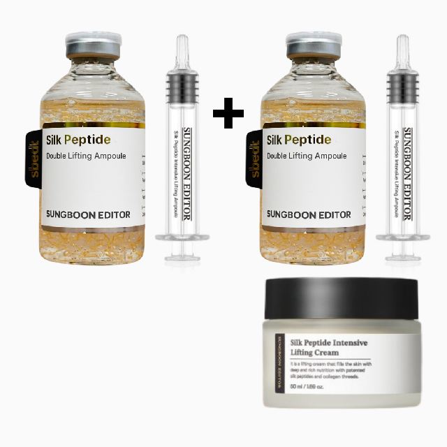 (주)나우코스 성분에디터 실크 펩타이드 2중 녹는실 더블 리프팅 앰플 60ml 2개+크림 50ml