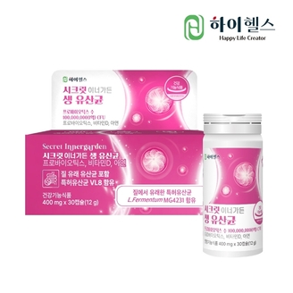 [하이헬스] 질건강+항비만특허 이너가든 생유산균  400mg x 30캡슐 1박스