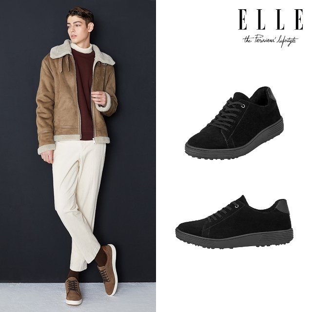 [엘르] 남성 소가죽 방한 스니커즈 