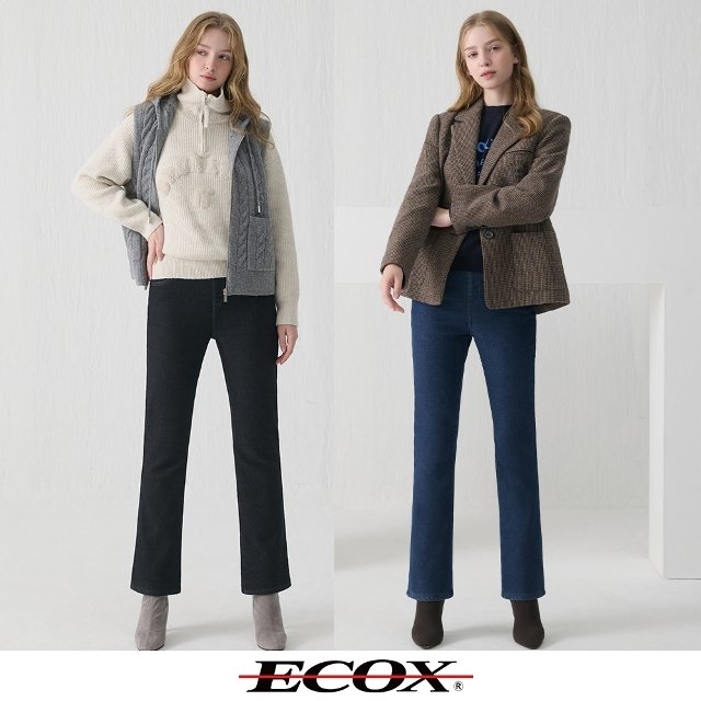 에콕스 25FW 보아퍼 본딩 데님 여성 2종