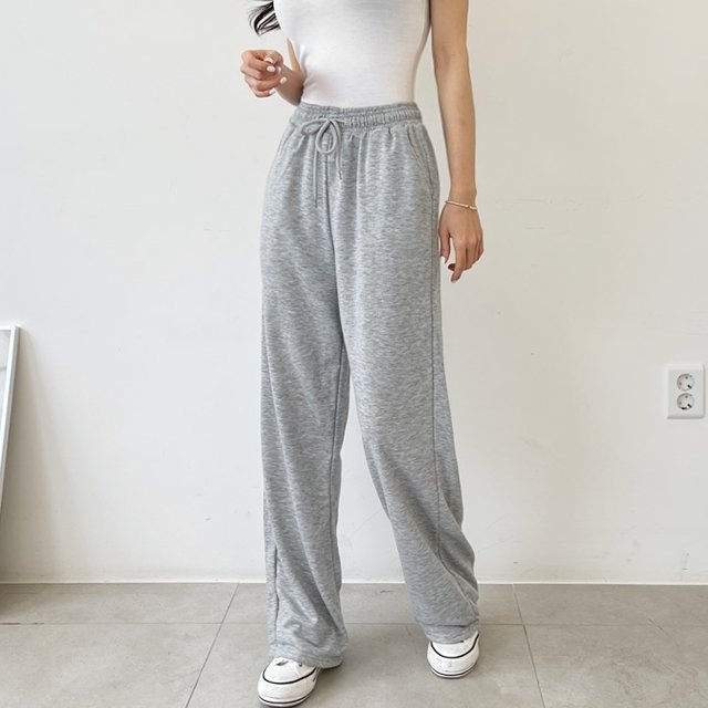 [2종세트] 여성 데일리 기본 일자 밴딩 팬츠! 남녀공용 커플바지 착용 가능! 
