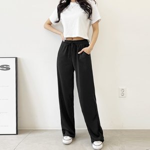 [2종세트] 여성 데일리 기본 일자 밴딩 팬츠! 남녀공용 커플바지 착용 가능! 