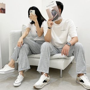 [2종세트] 여성 데일리 기본 일자 밴딩 팬츠! 남녀공용 커플바지 착용 가능! 