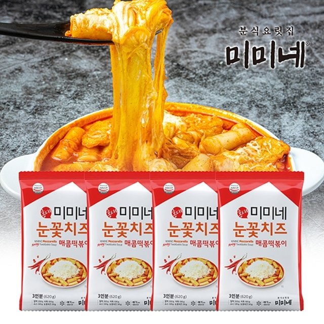 미미네 눈꽃치즈 매콤떡볶이 620g x 4봉