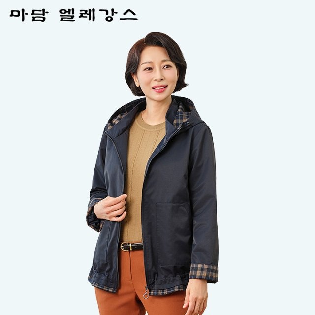 (특가) 마담엘레강스 루이스 체크배색 트렌치