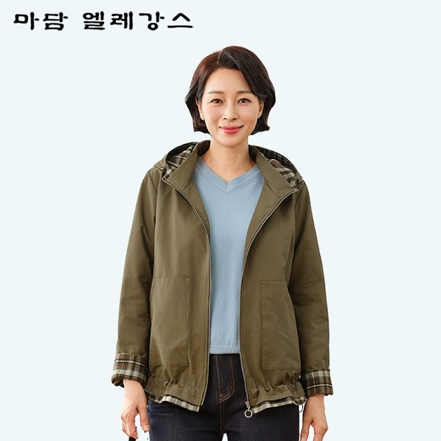 (특가) 마담엘레강스 루이스 체크배색 트렌치