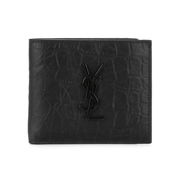 Saint Laurent MONOGRAM EAST/WEST WALLET IN CROCODILE EMBOSSED LEATHER  453276 C9H0U 1000 