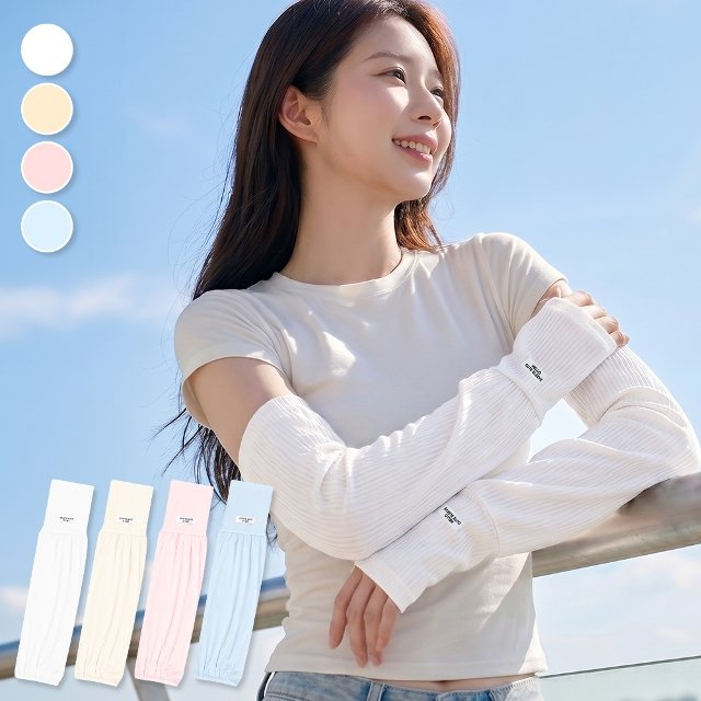 [2+2] 샤르르 플리츠 햇빛차단 팔토시 골프 운전 여유핏 쿨토시 (총 4set/8개)