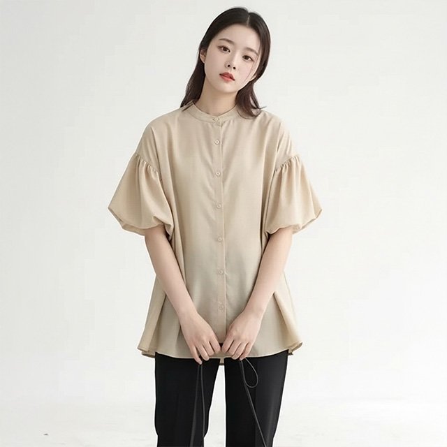 [헬리꽁땡]벨라퍼프소매블라우스2종