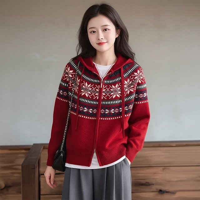 [플로레센스]린케프렌치노르딕집업가디건2종