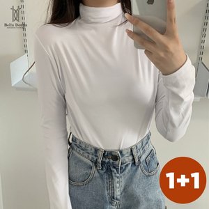 벨라도나 여성 데일리 소프트 목폴라 티셔츠 1+1세트 