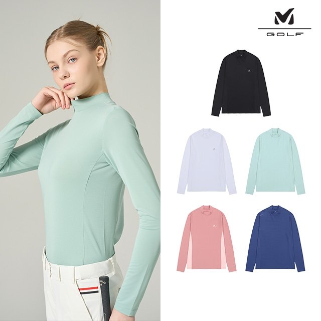 [프리미엄] 밀레골프 26SS 최신상! 에어 쿨 메시 긴팔 셔츠 5종 세트, 여성