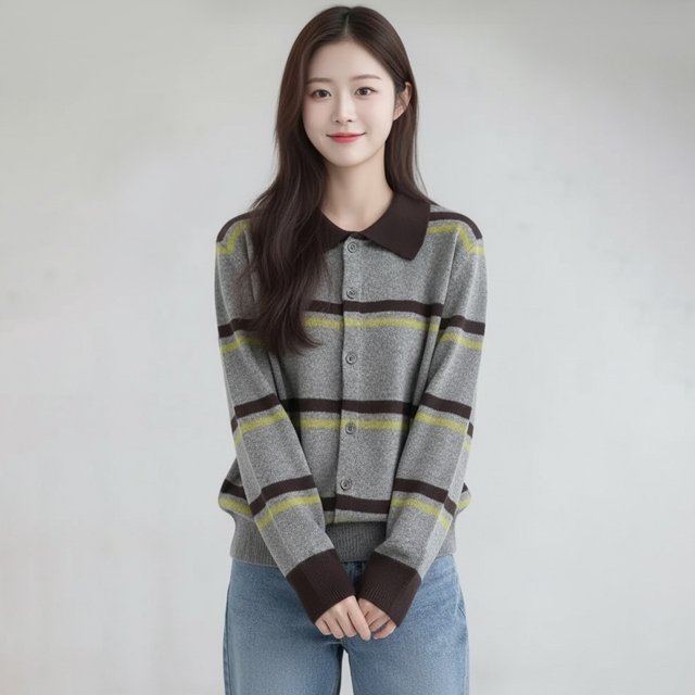 [플로레센스]프렌치스트라이프니트가디건2종