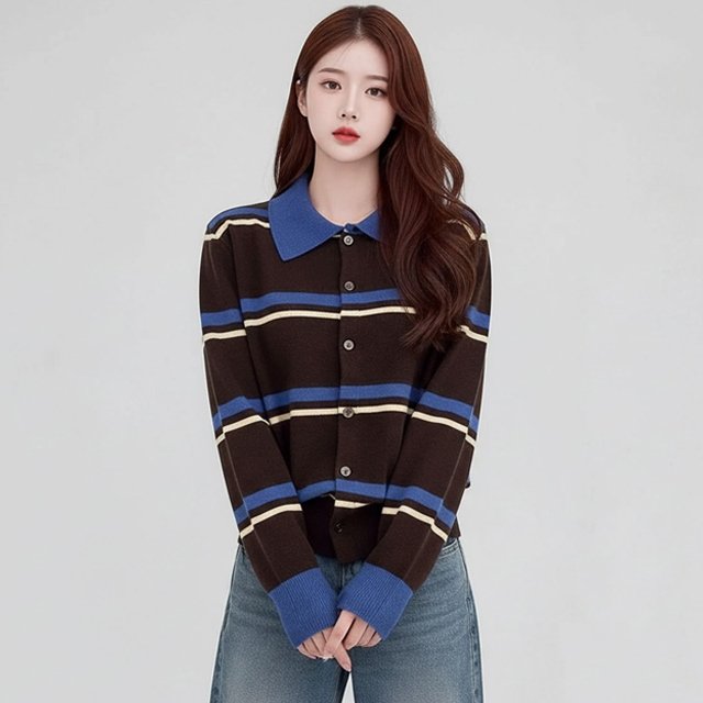 [플로레센스]프렌치스트라이프니트가디건2종