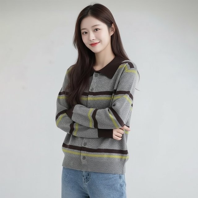 [플로레센스]프렌치스트라이프니트가디건2종