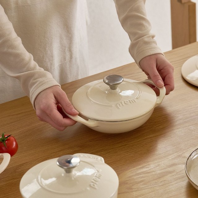 프렘 무쇠냄비 라이트베이지 2종세트 (16cm미니웍+16cm라이스팟)