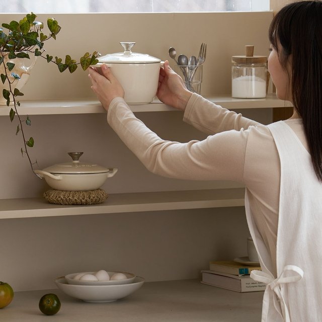 프렘 무쇠냄비 라이트베이지 2종세트 (16cm미니웍+16cm라이스팟)