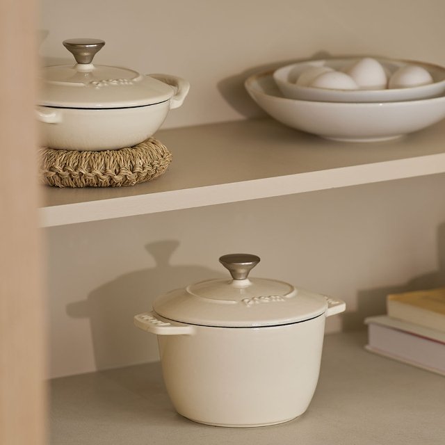 프렘 무쇠냄비 라이트베이지 2종세트 (16cm미니웍+16cm라이스팟)