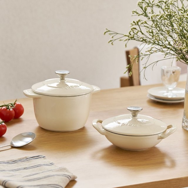 프렘 무쇠냄비 라이트베이지 2종세트 (16cm미니웍+16cm라이스팟)