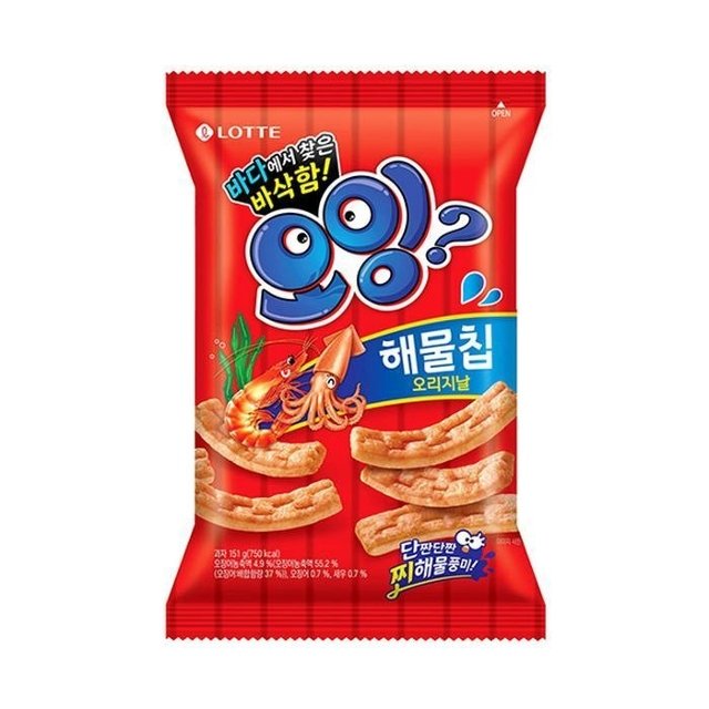 롯데제과 오잉 해물칩 75g 12개