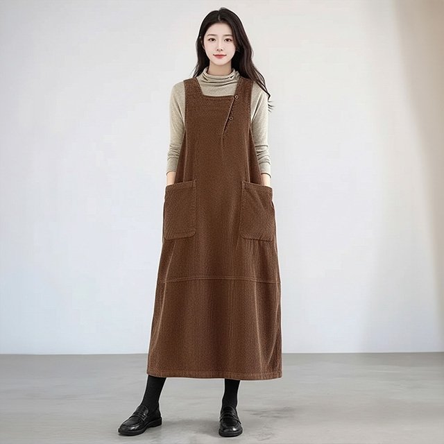 [플로레센스]코듀로이레이어드포켓원피스(색상선택)