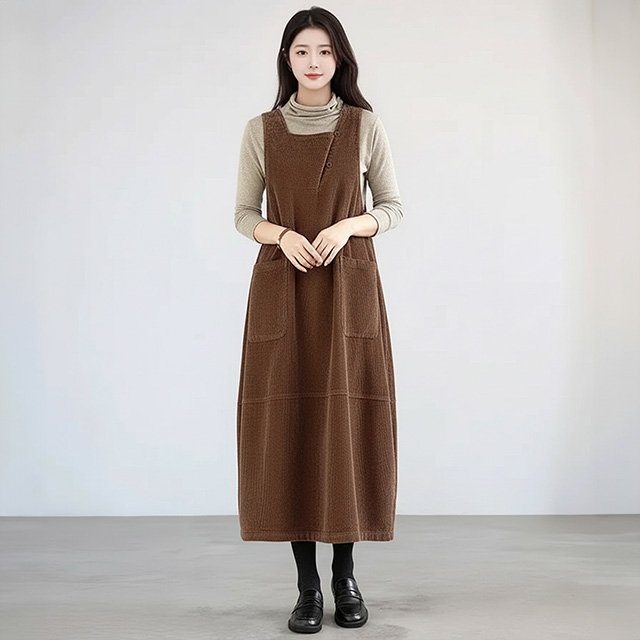[플로레센스]코듀로이레이어드포켓원피스(색상선택)
