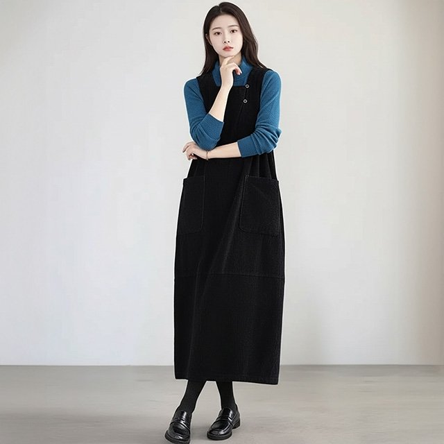 [플로레센스]코듀로이레이어드포켓원피스(색상선택)