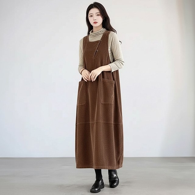 [플로레센스]코듀로이레이어드포켓원피스(색상선택)