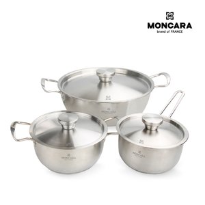 몽카라 띠에르 통3중 스텐냄비 3종