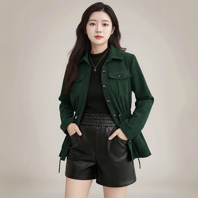 [플로레센스]코듀로이스트링단추재킷(색상선택)