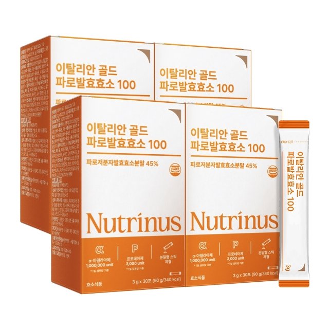 뉴트리너스 이탈리안 골드 파로 발효 효소 100 (3g x 30포) 4박스