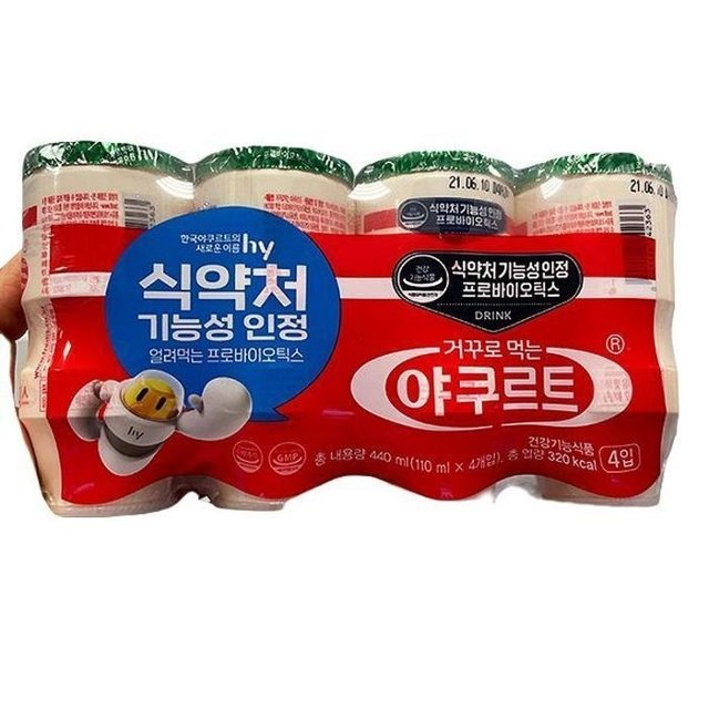 [한국야쿠르트] 거꾸로먹는 야쿠르트 (110ml X 4입) c40523