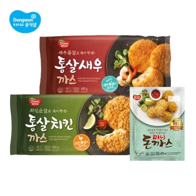 통살 새우까스 480G X 3봉 + 미니돈까스 450G/