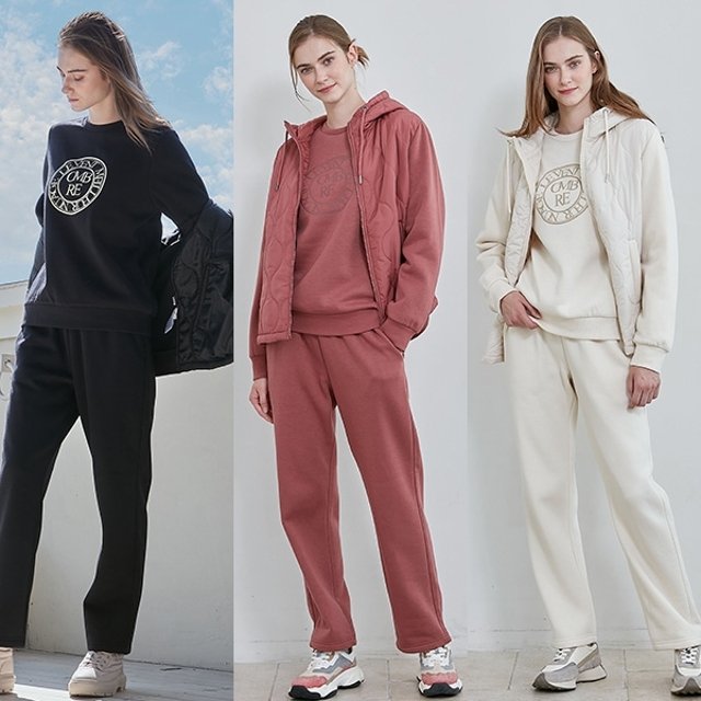 리베레츠 여성 퀼팅 기모 트레이닝 셋업(점퍼+티셔츠+팬츠)