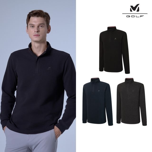 밀레골프 파격특가! 기모 하프 집업 셔츠 3종, 남성